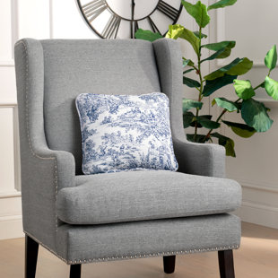 ELLIS CURTAIN Toile Cotton Reversible Throw Pillow