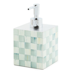 MACKENZIE-CHILDS Sterling Check Lacquer Soap Pump