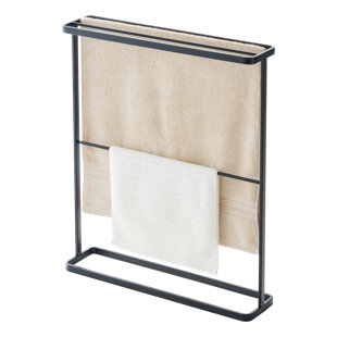 Yamazaki Home Bath Towel Hanger - Bathroom Organizer Storage Holder Dry Rack, Steel