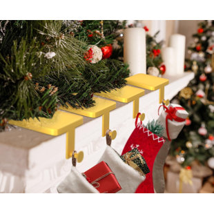 ZAALBA 4 Pieces of Heavy-Duty Christmas Stocking Holders for Mantel