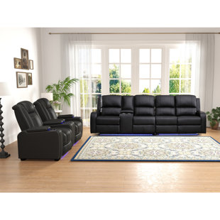 BONZY HOME 3-Piece Modern Living Room Set With 4-Seater Sectional & Dual Motor Power Recliner