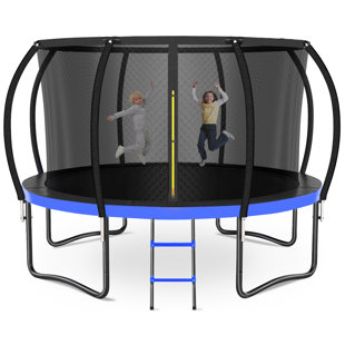 LIZEVINC 14 FT Outdoor Trampoline with Safety Enclosure Net and Ladder – Premium Heavy-Duty Frame for Kids and Adults