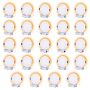 COMILED 6" Recessed Lights with Night Light Dimmable & 5 Color Selectable, 12W, 24 Pack