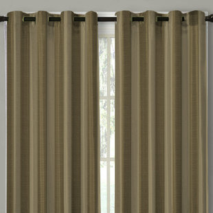 LINEN DEPOT DIRECT Cynthia Striped Room Darkening Grommet Curtain Panels (Set of 2)