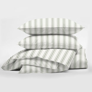 6IX TAILORS FINE LINENS August Stripe Reversible Cotton Duvet Cover Set