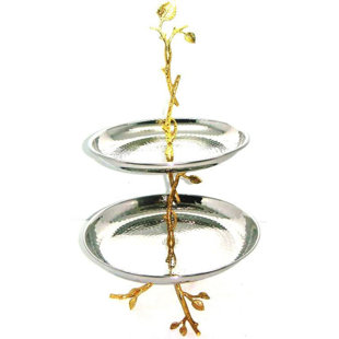 HEIM CONCEPT Gilt Leaf Tiered Stand