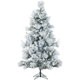 FRASER HILL FARM Snowy Pine 10' Lighted Pine Christmas Tree