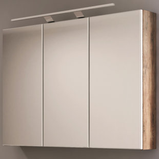 BRAYDEN STUDIO Mcdorman 900mm W 700mm H Surface Medicine Cabinet with Mirror and Fixed Shelves