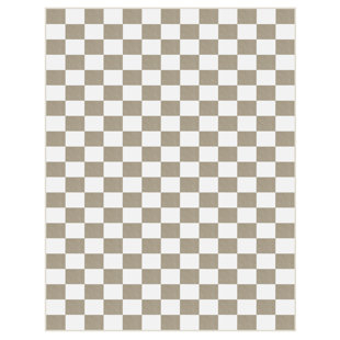 LOCHAS Plaid Area Rug Checkered Rug Washable Rugs For Living Room Carpet