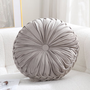 KINDRED HOME Velvet Round Decorative Pillow for Sofa Decor (15-Inch)