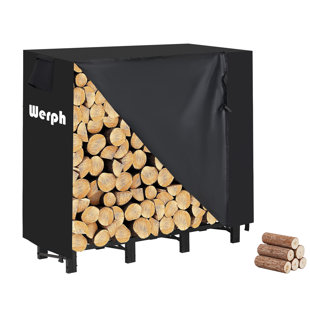 werph 4FT Firewood Rack Outdoor,Heavy Duty Firewood Storage Rack,Outdoor Firewood Rack with Cover