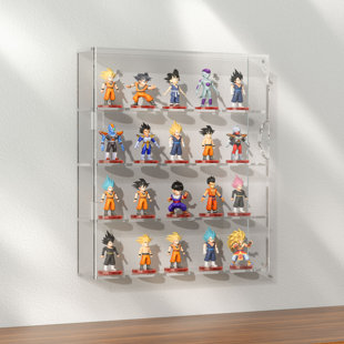 USA DAZHI INC Acrylic Display Case for Mini Funko Pop Figures, Clear Wall Mounted or Desktop 4 Layer Storage Box Cabinet Organizer for Mini Toys, Collections or Stone