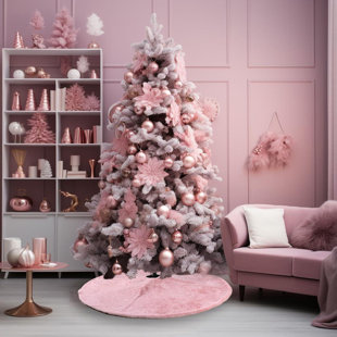 ZAALBA Faux Fur Christmas Tree Skirt