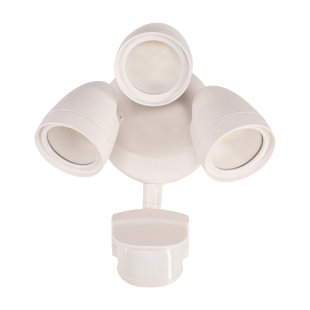 ETI SOLID STATE LIGHTING 240 Degree Led Motion Sensor Light Outdoor White 3 Head Flood Security Light 1800 To 3600 Lumens