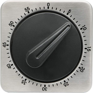 INVENITIAH Searon Kitchen Countdown Timer Magnetic 60 Minute Wind Up Mechanical Timer Stainless Steel For Home Baking Cooking Oven (Gray Color)