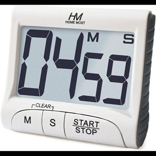 INVENITIAH 3" Large Display Kitchen Timer - Digital Timer Magnetic Back Loud Alarm On A Rope- White Cooking Timers For Kitchen Teachers Students Games Kids Meetings - Sports Timer For Workouts Exercise