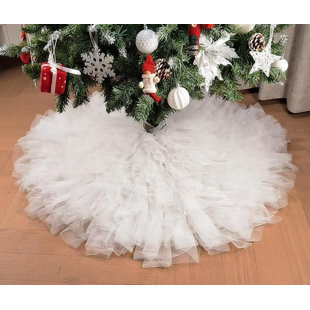 ZAALBA "48" Fluffy Vintage Tulle Christmas Tree Skirt