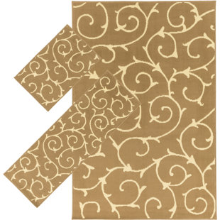 THREADBIND Oriental Taupe Area Rug Set