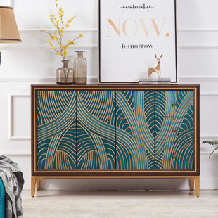 SMI CABINETRY INC 55.12" Blue Standard Solid + Manufactured Wood Accent Cabinet