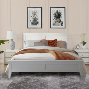 RED BARREL STUDIO® Starkeisha 38.2"H Modern Style, Solid Wood Bed Frame with MDF Headboard and Footboard