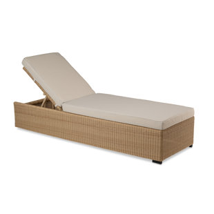 CO9 DESIGN Savannah White Coral Wicker Chaise W/ Dune Cushion