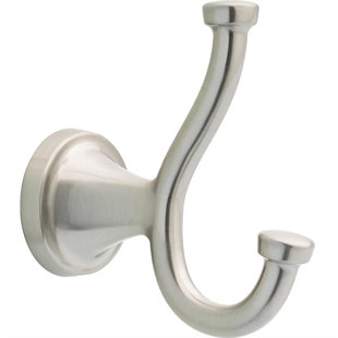 LIBERTY HARDWARE Larkin Bath Towel & Robe Hook Satin Nickel Finish