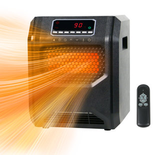REALSMART Electric Infrared Heater 750W 1500W 4-Element Infrared Space Heater, Remote Control and Timer