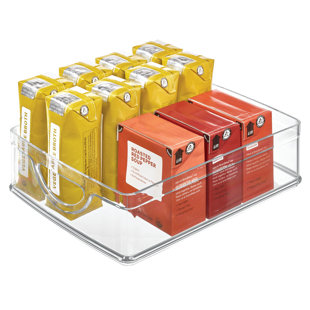 iDesign Recycled Plastic Pantry Storage Bin with Integrated Handles – 10” x 8” x 3”, Clear Bin