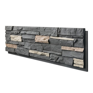 HOMEIBRO Faux Stone Wall Covering Panels for Interior and Exterior Decor Panels in Roman Brown Stone (1 pack)