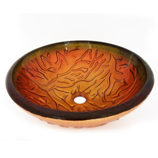 Legion Furniture 16.5'' Orange Glass Circular Vessel Bathroom Sink