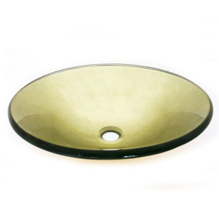 Legion Furniture 18'' Antique Gold Glass Circular Bathroom Sink