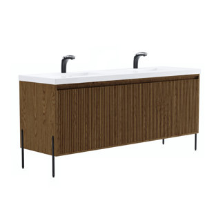 HOKKU DESIGNS Socwell 72.8'' Double Bathroom Vanity with Resin Top