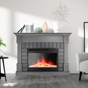 Symple Stuff Freestanding Electric Fireplace Up To 50.63" with Remote