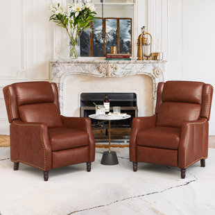 ALCOTT HILL® Doersten Lange Genuine Leather Recliner (Set of 2)