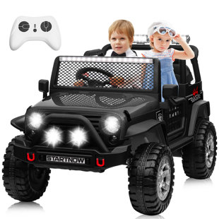 ANRLI 24V 2-Seater Electric Jeeps, Remote Control, 400W Motor, 3 Speeds, Bluetooth Music, Led Lights, Spring Suspension, Electric Car for Big Kids，valentines day gifts kids