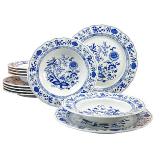 CREATABLE Flora Onion Pattern , 12 Piece Dinnerware Set for 6