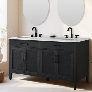 SUDIO DESIGN Cove 60'' Double Bathroom Vanity with Engineered Stone Top