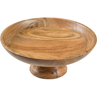 THE FINE LIVING COMPANY Fruit Bowl Plain Acacia -12"x2" -Natural