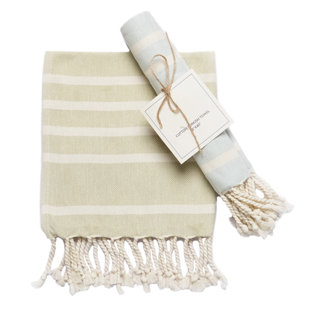 THE FINE LIVING COMPANY 100% Cotton - Kitchen and Bathroom Turkish Hand Towels (Set of 2)| Decorative Hand Towels for Bath, Guest, Face, Hair, Tea, Dishcloth | 40”x18”