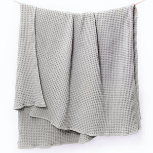THE FINE LIVING COMPANY 100% Cotton Waffle Weave Throw Blanket - Lightweight, Soft and Breathable Throw Blanket for All Season- Skin-Friendly Blanket for Couch, Bed, Sofa- 50”x70” inches