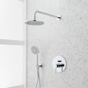 SIGNATURE HARDWARE Lattimore Shower System with Rainfall Shower Head and Hand Shower - Rough In Included