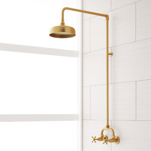 SIGNATURE HARDWARE Baudette Retrofit Shower with Shower Head, Shower Arm, and Cross Handles