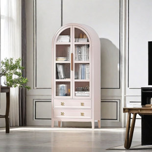 PARTTLION French vintage arched glass door bookcase