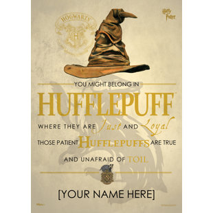 Harry Potter (Sorting Hat Hufflepuff - Personalized)' - Unframed MightyPrint Wall Decor