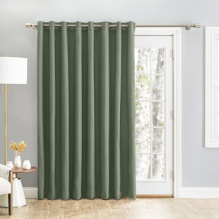 CANORA GREY Tickmacrevan Premium Textured Thermal Blackout Double-Wide Patio Panel w/ Grommets