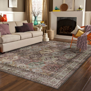 DECOMALL Brown/Earth BAOLA Vintage Distressed Tribal Pattern Design Area Rugs for Living Room Bedroom Dining Area