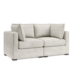 WOVENBYRD Bennett 2 Piece Flange Seam Modular Sofa - Velvet