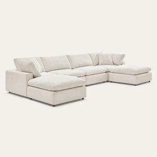 XDECO Serene Minimalist Comfort Sofa Luxury Large Of 6 Pieces Set
