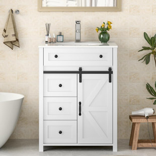 HOSOTE Bathroom Vanity With Sink Faucet Combo