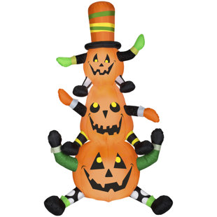 GEMMY INDUSTRIES Airblown Inflatables Animated Whimsy Pumpkin Stack